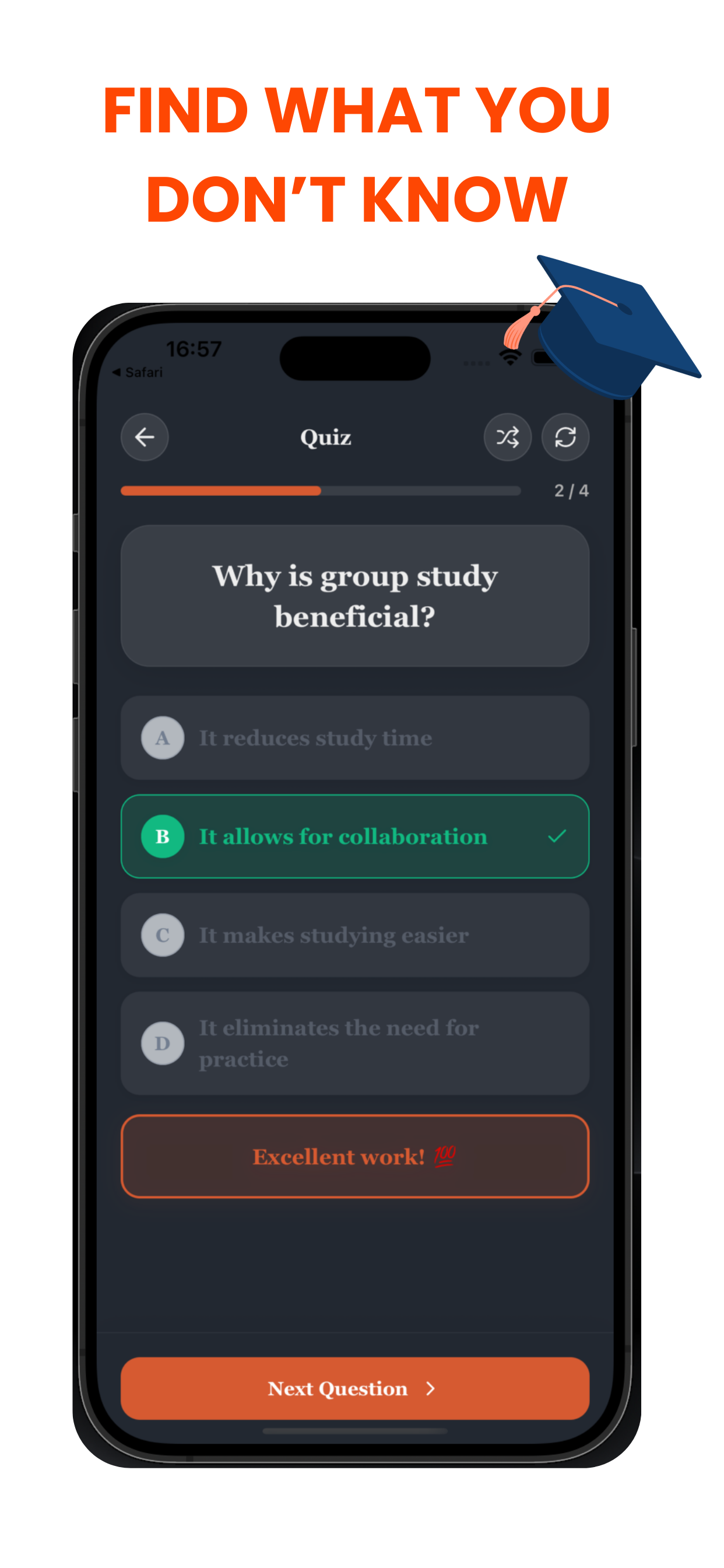 TikoNote Quizzes - Find what you don't know Quiz Feature