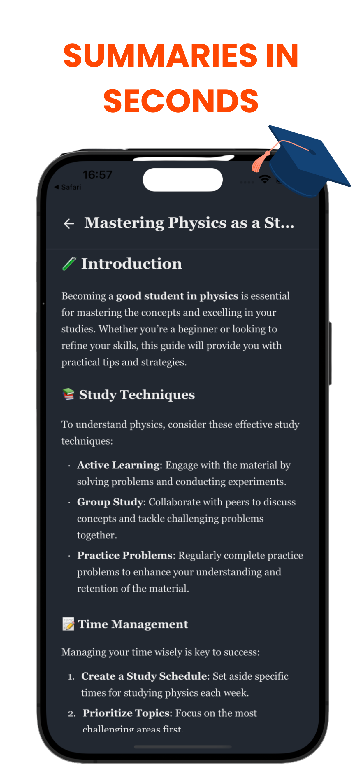 TikoNote Summaries - Get summaries in seconds Summary Feature
